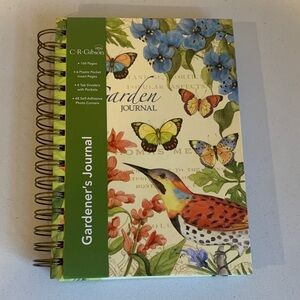 C.R. Gibson Garden Journal with Floral and Butterfly Design Spiral Bound